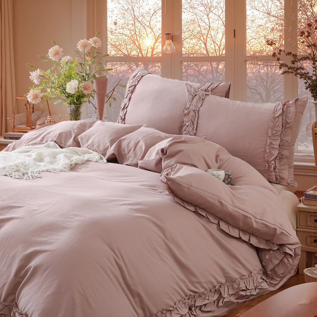 Comforter Set For Adult,100% Cotton 3 Piece Comforter Sets & Bedding for All Season