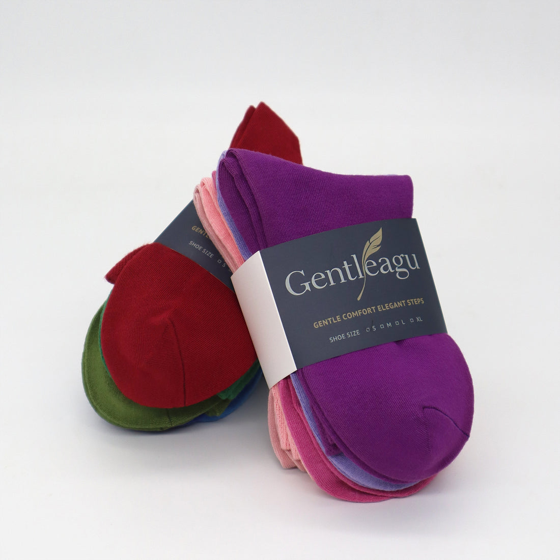 GENTLEAGU Women's Bamboo Crew Socks – Soft, Lightweight, Thin & Stretchy, Assorted Colors, 50-Pair Bulk Wholesale Pack