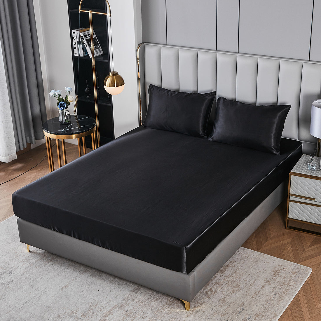 Luxury Satin Comforter Set Bed in a Bag – Silky All Season Bedding with Sheets, Pillowcases & Cushion Cover
