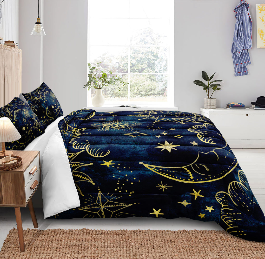Comforter Set with Pillowcases & Cushion Cover – Soft Lightweight All Season Bedding, Stylish Pattern Quilt, King/Queen/Cal King