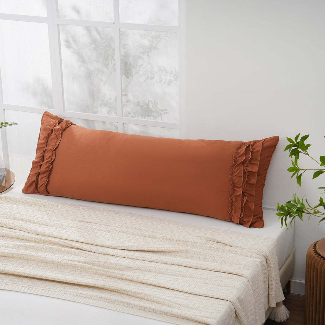 Ruffle Pillow Shams with Envelope Closure – French Country Vintage Pillowcases, Soft Chic Bedding, Queen/King/Body