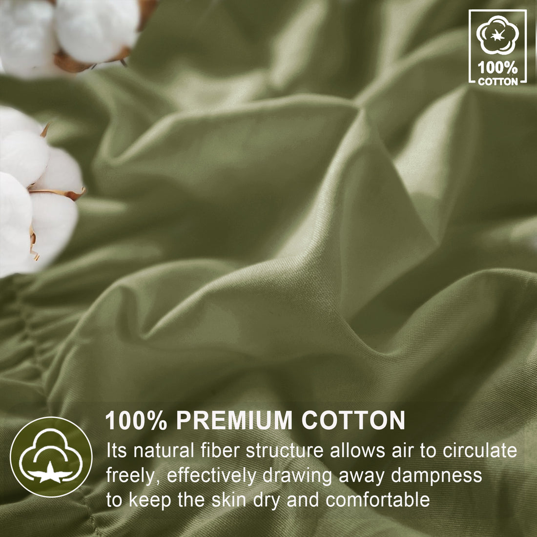 Boho Ruched Cotton Duvet Cover Set – 3-Piece Wrinkle-Soft Bedding with Zipper and Corner Tie