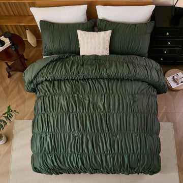 Ruffle  Cotton Comforter Set – Soft Breathable 3-Piece Bedding, Romantic Farmhouse Cottage Style