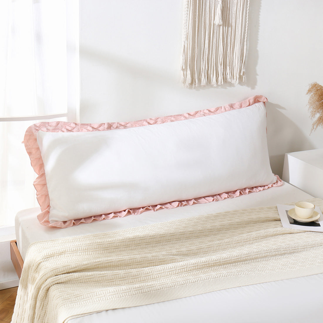 Reversible Pillow Cover – Soft Shabby Chic Ruffled Pillowcases, Wrinkle Resistant, Envelope Closure, Queen/King/Body